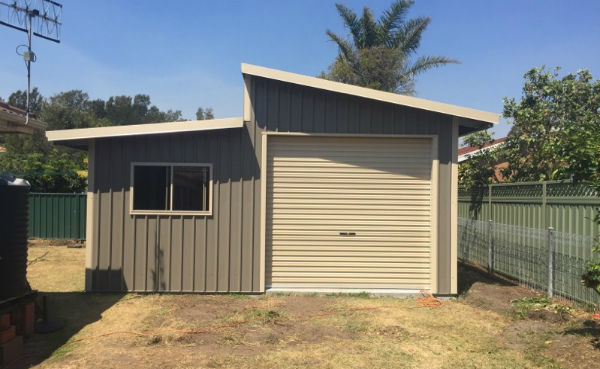 Grey single door shed